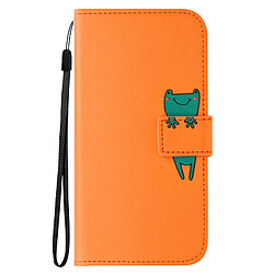 Avizar Étui Grenouille pour Samsung S23 FE Portefeuille Support Dragonne Orange