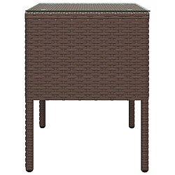 Acheter Maison Chic Table d'appoint | Table Basse marron 53x37x48 cm poly rotin et verre trempé -GKD40358