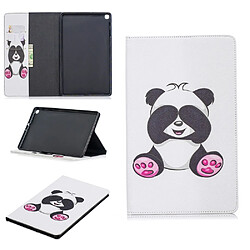 Etui en PU motif imprimé avec support adorable panda pour votre Samsung Galaxy Tab A 10.1 (2019) T510