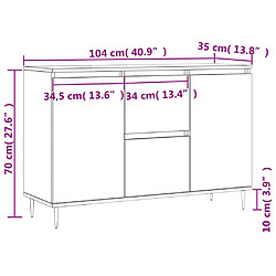 vidaXL Buffet sonoma gris 104x35x70 cm bois d'ingénierie pas cher