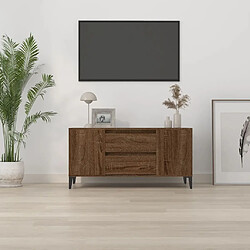 Avis Maison Chic Meuble TV scandinave - Banc TV pour salon Chêne marron 102x44,5x50 cm Bois d'ingénierie -MN16212