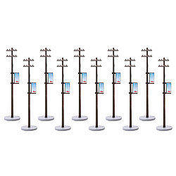 10 Pièces Mini Poteau De Ligne électrique Pour Chemin De Fer Micro Paysage Accs 14.3cm pas cher