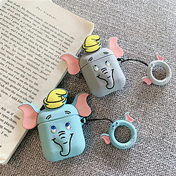 GUPBOO Airpods Coque Housse Étui Protecteur Compatible pour AirPods Pro-ins petit éléphant volant ipods boîte de dessin animé mignon