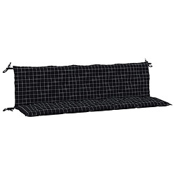 vidaXL Coussins de banc de jardin lot de 2 motif à carreaux noir