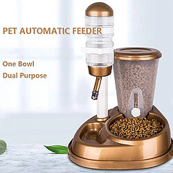 Universal Alimentateur automatique à double usage pour chiens et chats avec fontaine, seau de nourriture de grande capacité et distributeur de bouteille d'eau pour chiens et chats | Fournitures d'arrosage pour animaux de compagnie