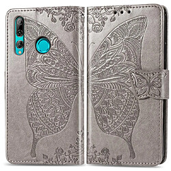 Wewoo Housse Coque Étui en cuir à rabat horizontal Butterfly Love Flowers pour Huawei Y9 Prime 2019avec porte-cartes et porte-cartesainsi que porte-monnaie et lanière Gris