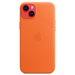 Acheter Coque en cuir avec MagSafe pour Apple iPhone 14 Plus Orange