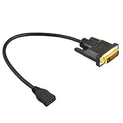 Câble HDTV vers DVI-I 24 + 1 câble adaptateur vidéo mâle / femelle M / F pour PC type C