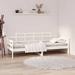 vidaXL Lit de jour sans matelas blanc bois de pin massif 80x200 cm