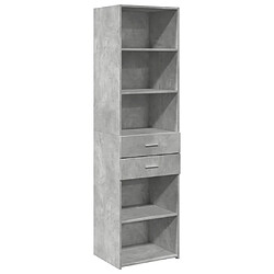 vidaXL Buffet haut gris béton 50x42,5x185 cm bois d'ingénierie