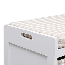 Acheter Helloshop26 Banc banquette d'entrée 70 x 33,5 x 45 cm bois de paulownia blanc 02_0010962