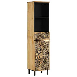 Maison Chic Armoire de salle de bain,Meuble de rangement,Meuble haut 38x33x160 cm bois massif de manguier -GKD176153