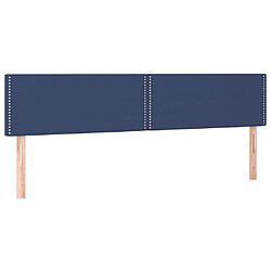 Maison Chic Lot de 2 Têtes de lit design Bleu pour chambre - Décoration de lit 100x5x78/88 cm Tissu -MN59099