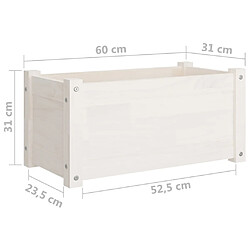 vidaXL Jardinières d'extérieur 2 pcs Blanc 60x31x31 cm Bois de pin pas cher