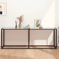 Maison Chic Table console | Meuble d'entrée | Table d'appoint Marbre blanc 200x35x75,5 cm Verre trempé -GKD22494