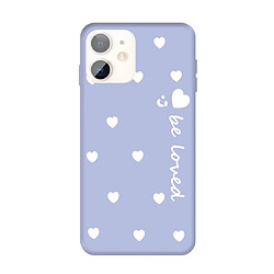 Wewoo Coque Pour iPhone 11 visage souriant plusieurs coeurs d'amour motif coloré givré TPU téléphone étui de protection violet clair