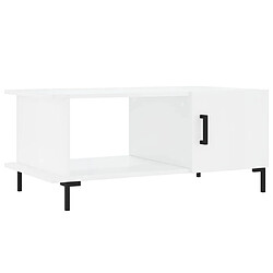 Maison Chic Table basse,Table Console Table d'appoint, Table pour salon Blanc brillant 90x50x40 cm Bois d'ingénierie -MN23944