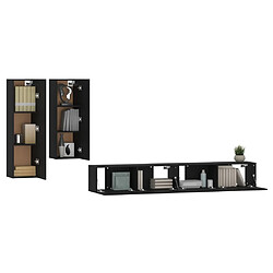 Acheter Maison Chic Ensemble de meubles TV 4 pcs | Banc TV Moderne pour salon | Meuble de Rangement - Noir Bois d'ingénierie -MN31177