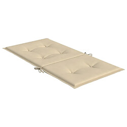 Acheter vidaXL Coussins de chaise de jardin à dossier bas lot de 2 beige