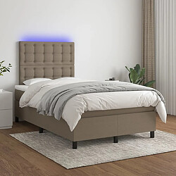 vidaXL Sommier à lattes de lit avec matelas et LED Taupe 120x200 cm