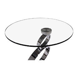 Vente-Unique Table d'appoint en verre trempé et acier - Transparent - JOLINE de Maison Céphy pas cher