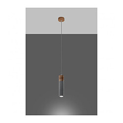 Avis Luminaire Center Suspension design Zane Slim Bois,béton Bois gris,naturel 1 ampoule 120cm