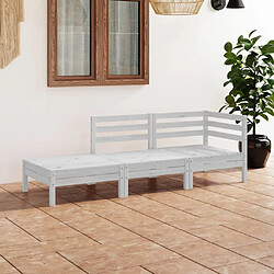 Maison Chic Salon de jardin 3 pcs - Table et chaises d'extérieur - Mobilier/Meubles de jardin Moderne Blanc Bois de pin massif -MN82828