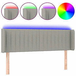 Maison Chic Tête de lit scandinave à LED,meuble de chambre Gris clair 147x16x78/88 cm Tissu -MN51781