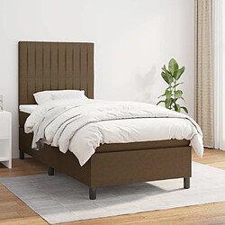 vidaXL Sommier à lattes de lit avec matelas Marron foncé 90x190 cm