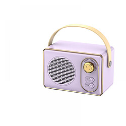 General Haut-parleur rétro Bluetooth portable, mini haut-parleur vintage style TV, haut-parleur vintage rétro sans fil amélioré avec fente pour carte TF, connexion sans fil MicBluetooth 5.0 intégrée (violet vintage)