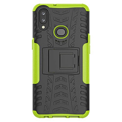 Wewoo Coque Pour Galaxy A10s Tire Texture Antichoc TPU + PC Housse de protection avec support Vert