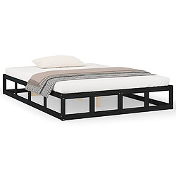 vidaXL Cadre de lit sans matelas noir 180x200 cm bois massif