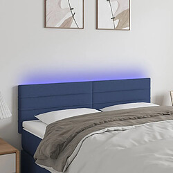 Maison Chic Tête de lit scandinave à LED,meuble de chambre Bleu 144x5x78/88 cm Tissu -MN89297