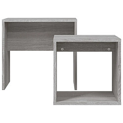 Acheter Maison Chic Lot de 2 Tables basses gigognes,Table Console sonoma gris bois d'ingénierie -MN87205