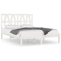 Maison Chic Lit adulte - Lit simple Cadre de lit,Structure du lit Contemporain Blanc Bois de pin massif 120x200 cm -MN69054