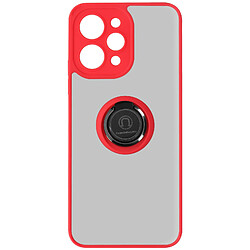 Avizar Coque pour Xiaomi Redmi 12 Hybride Bague Métallique Support Vidéo Ringrip Rouge