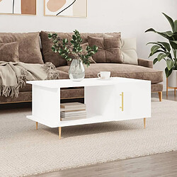 Maison Chic Table basse,Table Console Table d'appoint, Table pour salon blanc 90x50x40 cm bois d'ingénierie -MN44062