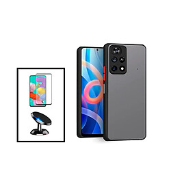 PHONECARE Kit Coque Anti Choque Caméra Protection + Film 5D Full Cover + Support Magnétique de Voiture Xiaomi Poco X4 Pro 5G - Noir