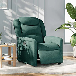 vidaXL Fauteuil inclinable électrique Vert foncé Tissu