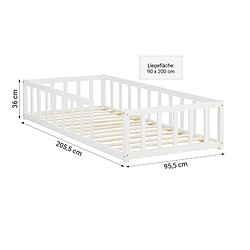 Avis Homestyle4U Lit de sol pour tout-petits 90x200 cm