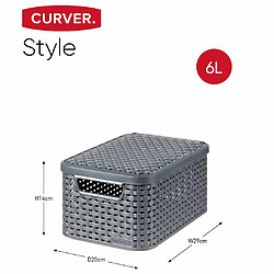 Avis Curver Boîtes de rangement Style avec couvercle 3 pcs S 6 L Anthracite