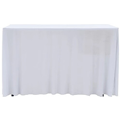 vidaXL Nappes élastiques de table avec jupon 2 pcs 243x76x74cm Blanc