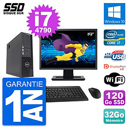 PC Dell T1700 SFF Ecran 19" Intel i7-4790 RAM 32Go SSD 120Go Windows 10 Wifi - Occasion