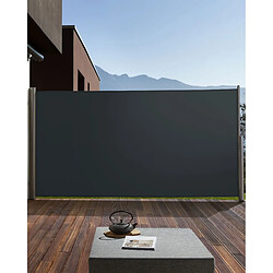 Beliani Auvent de jardin latéral rétractable gris graphite 160 x 300 cm DORIO