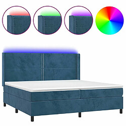 Sommier à lattes,Cadre à lattes de lit pour Adulte matelas et LED Bleu foncé 200x200 cm -MN86699