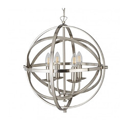 Searchlight Suspension 4 ampoules Orbit, en argent satiné