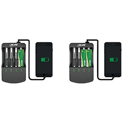 Chargeur InLine® pour batteries au lithium et NiCd + NiMH, avec fonction Powerbank