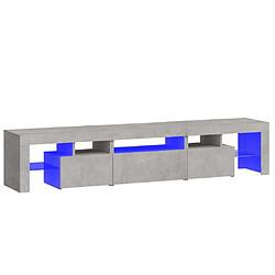 Maison Chic Meubles TV avec lumières LED - Banc TV pour salon Gris béton 200x36,5x40 cm -MN66659