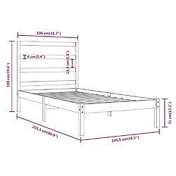 vidaXL Cadre de lit sans matelas 100x200 cm bois massif de pin pas cher