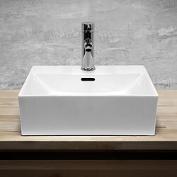 Avis Ecd Germany Lavabo vasque salle de bain en céramique suspendu / à poser angulaire 415x360mm